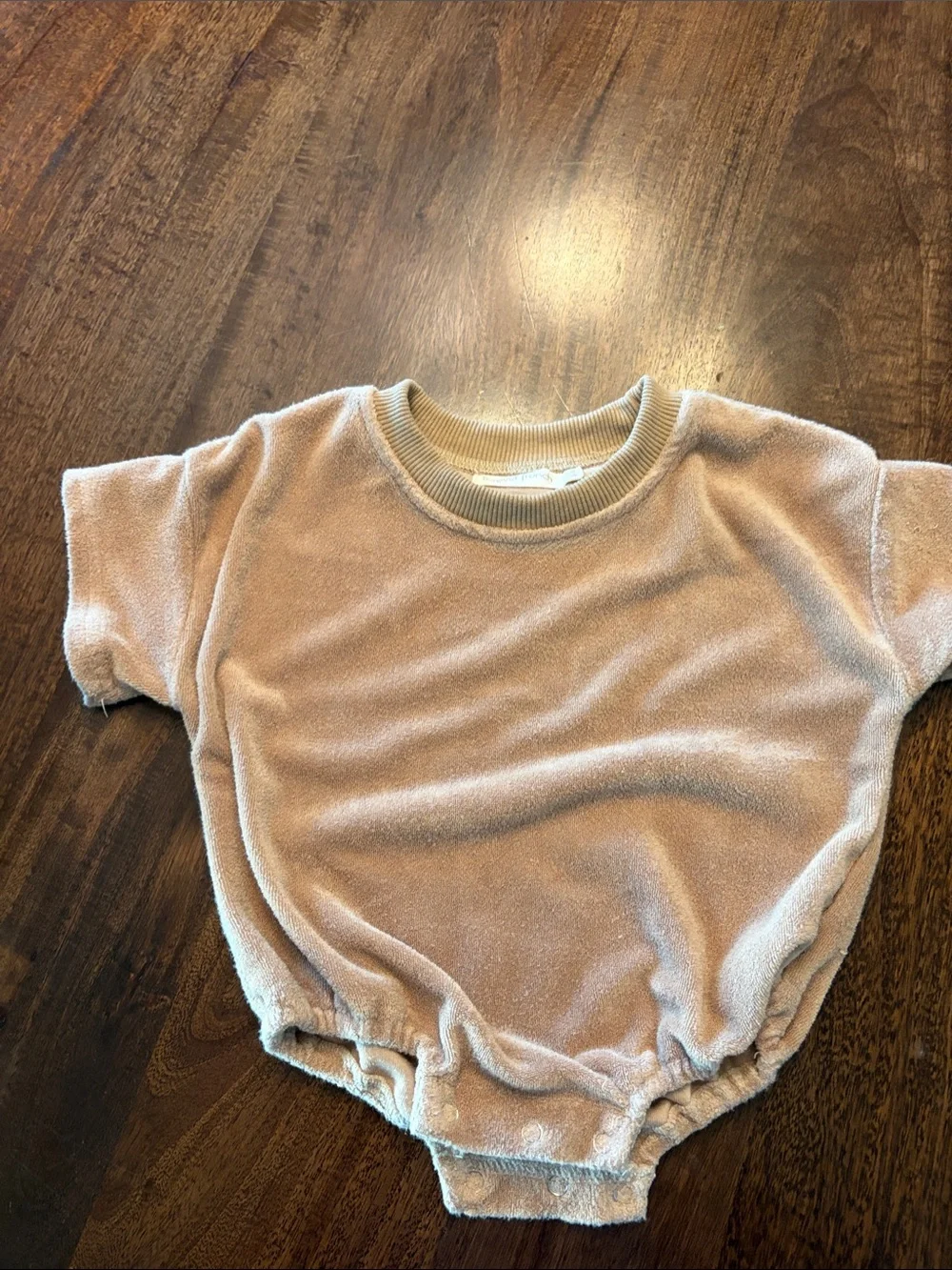 One piece Terry cloth Short-Sleeve in Light Beige